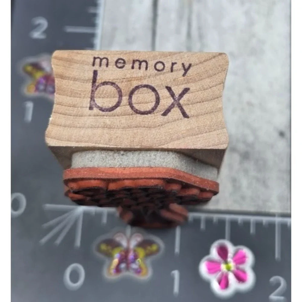 Memory Box Flowers In A Vase Bouquet Rubber Stamp Wood #M42